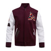 Pro Standard Arizona Coyotes Classic Wool Varsity Jacket in Red and White - Front View