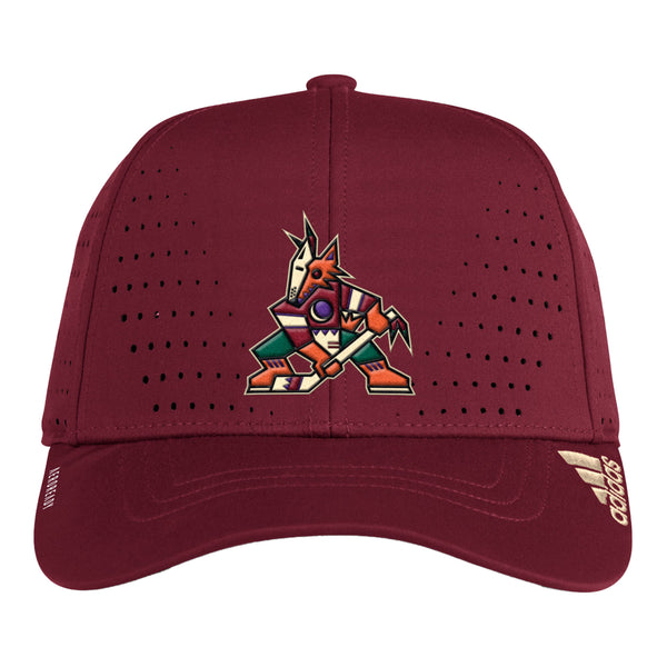Arizona Coyotes Adidas Laser Structured Hat In Red - Front View