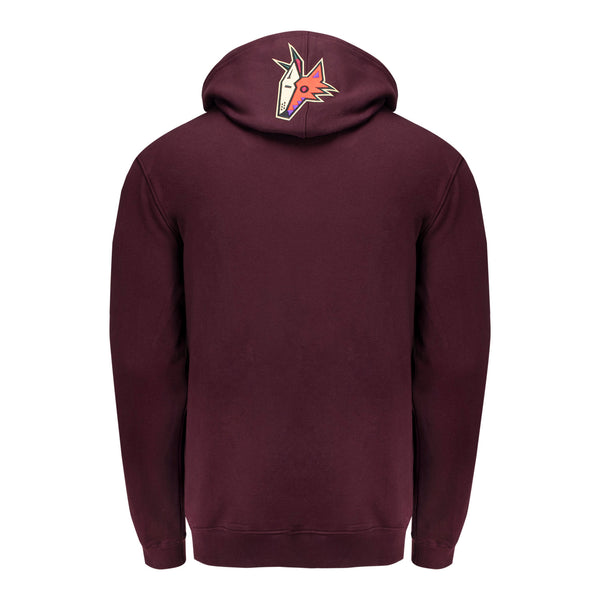PRO STANDARD ARIZONA COYOTES CLASSIC HOODED SWEATSHIRT IN RED - BACK VIEW