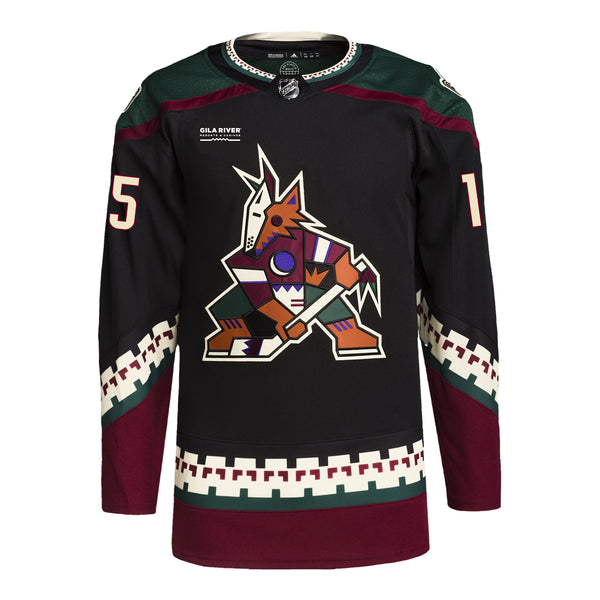ARIZONA COYOTES ALEX KERFOOT BLACK AUTHENTIC JERSEY - Front View