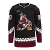 ARIZONA COYOTES J.J. MOSER BLACK AUTHENTIC JERSEY - Front View