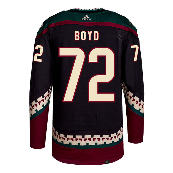 ARIZONA COYOTES TRAVIS BOYD BLACK AUTHENTIC JERSEY - Back View