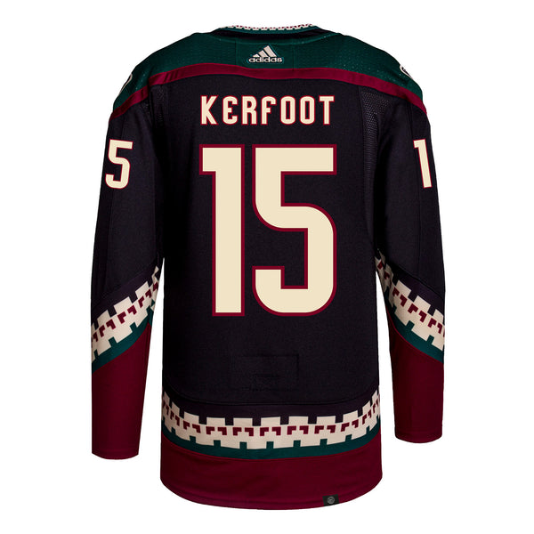 ARIZONA COYOTES ALEX KERFOOT BLACK AUTHENTIC JERSEY - Back View