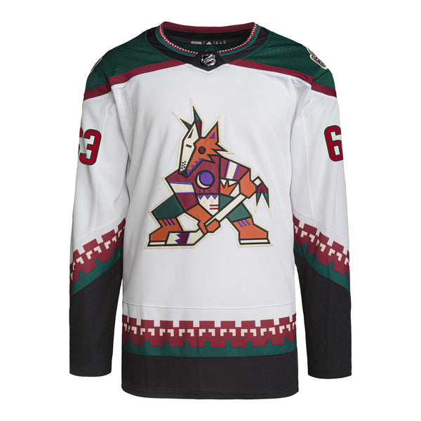 ARIZONA COYOTES MATIAS MACCELLI WHITE AUTHENTIC JERSEY - Front View