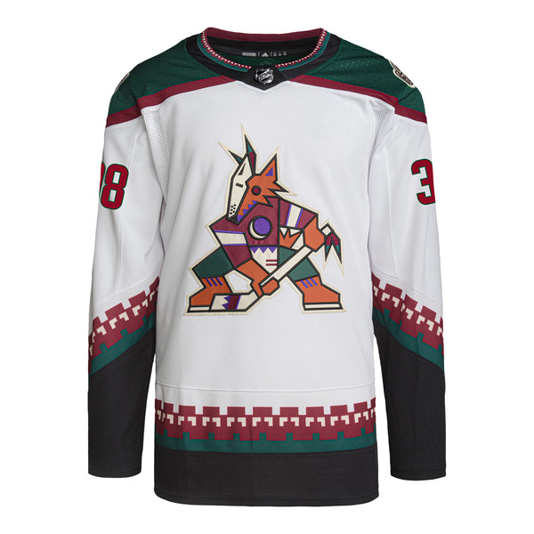 ARIZONA COYOTES LIAM O'BRIEN WHITE AUTHENTIC JERSEY - Front View