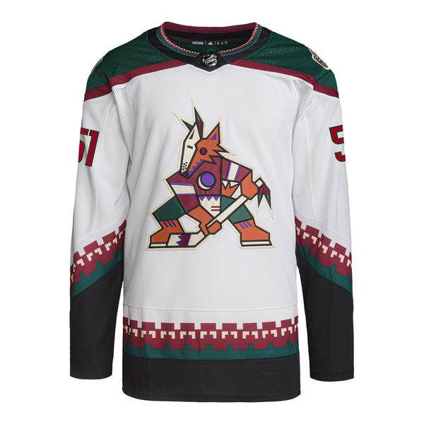 ARIZONA COYOTES TROY STECHER WHITE AUTHENTIC JERSEY - Front View