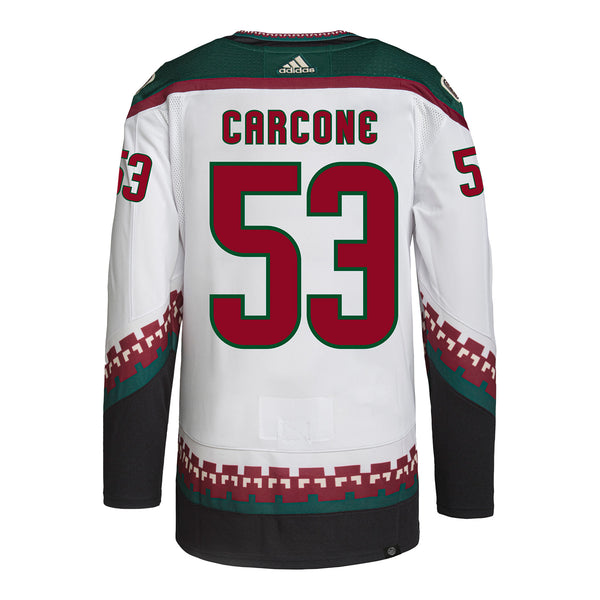 ARIZONA COYOTES MICHAEL CARCONE WHITE AUTHENTIC JERSEY - Back View