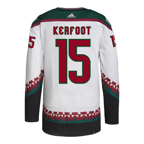 ARIZONA COYOTES ALEX KERFOOT WHITE AUTHENTIC JERSEY - Back View
