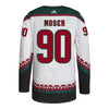 ARIZONA COYOTES J.J. MOSER WHITE AUTHENTIC JERSEY - Back View