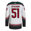 ARIZONA COYOTES TROY STECHER WHITE AUTHENTIC JERSEY - Back View