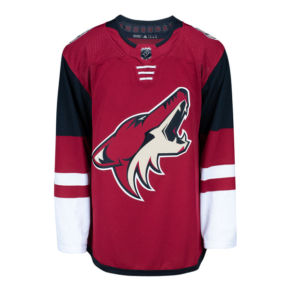 Adidas Arizona Coyotes Authentic Blank Jersey In Maroon, Black & White - Front View