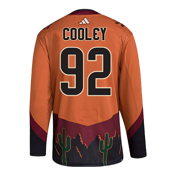 Arizona Coyotes Logan Cooley Adidas Authentic Reverse Retro Jersey In Orange - Back View