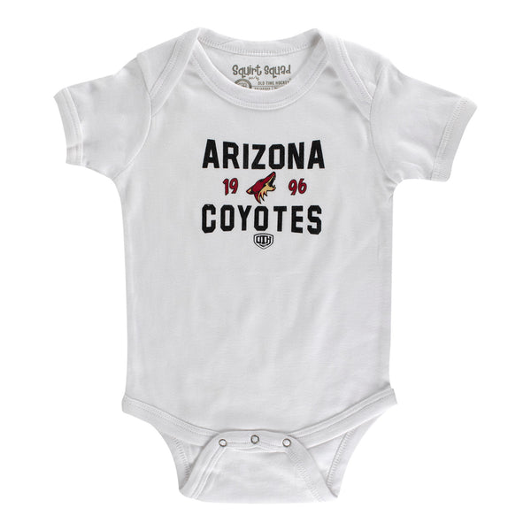 Old Time Hockey Arizona Coyotes Sizzler 3 Piece Set In White - Individual Onesie View