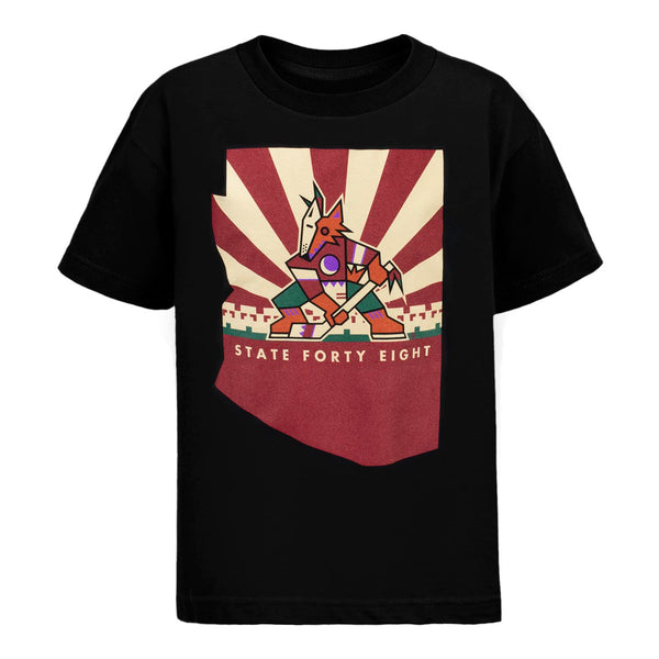 Youth 'State Kachina' Fanatics T-Shirt In Black & Red - Front View