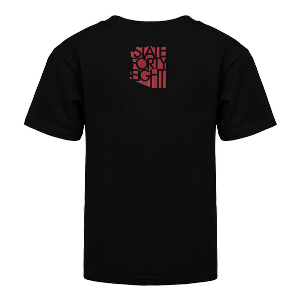 Youth 'State Kachina' Fanatics T-Shirt In Black & Red - Back View