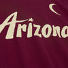 ARIZONA COYOTES MITCHELL & NESS ALTERNATE T-SHIRT IN RED - ZOOM VIEW ON FRONT GRAPHIC