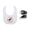 Masterpiece Puzzle Coyotes Baby Bib with Pre-Walkers In White Red & Black - Combined View