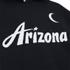 ARIZONA COYOTES MITCHELL & NESS ALTERNATE HOODIE IN BLACK - ZOOM VIEW ON FRONT GRAPHIC