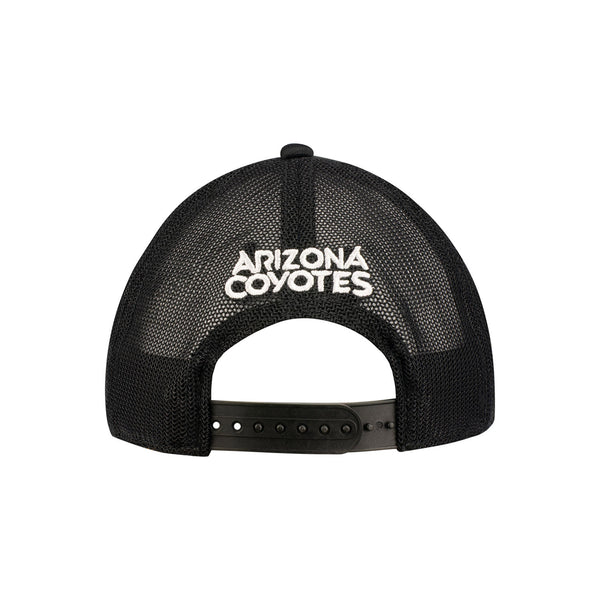 Fanatics Coyotes B&W Trucker Hat In Black - Back View