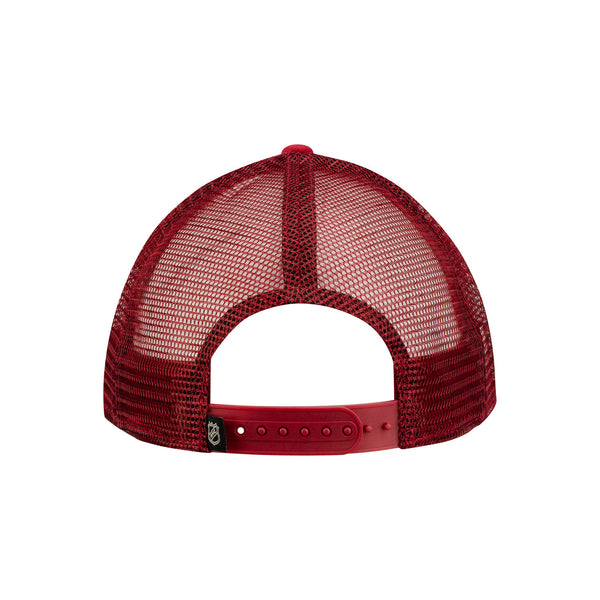 Arizona Coyotes Depth Trucker Adjustable Hat In Red & White - Back View