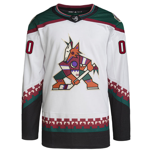 Personalized Adidas Arizona Coyotes White Authentic Blank Jersey - Front View