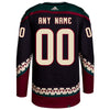 Personalized Adidas Arizona Coyotes Black Authentic Blank Jersey - Back View