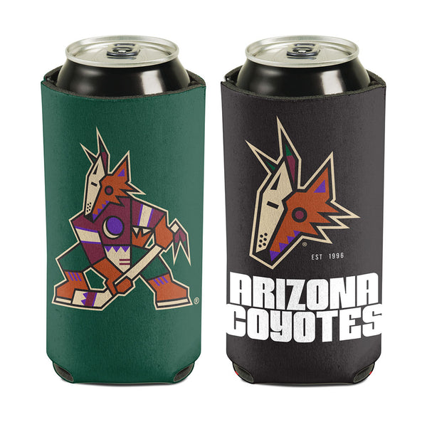 Wincraft Arizona Coyotes 16 Oz. Can Cooler in Green and Black - Front and Back View
