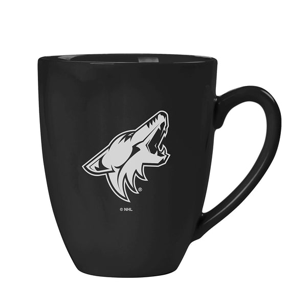 Arizona Coyotes 15 oz. Ceramic Bistro Mug in Black - Front View