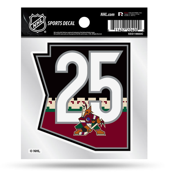 Arizona Coyotes 4x4 25th Anniversary Decal - Front View