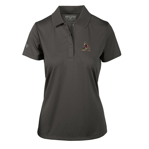 Ladies Levelwear Coyotes Lotus Polo in Gray - Front View
