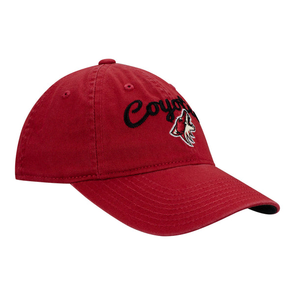 adidas Arizona Coyotes Ladies Script Hat In Red - Angled Right Side View