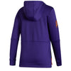 Ladies Coyotes Reverse Retro Hooded Sweatshirt in Purple - Back View