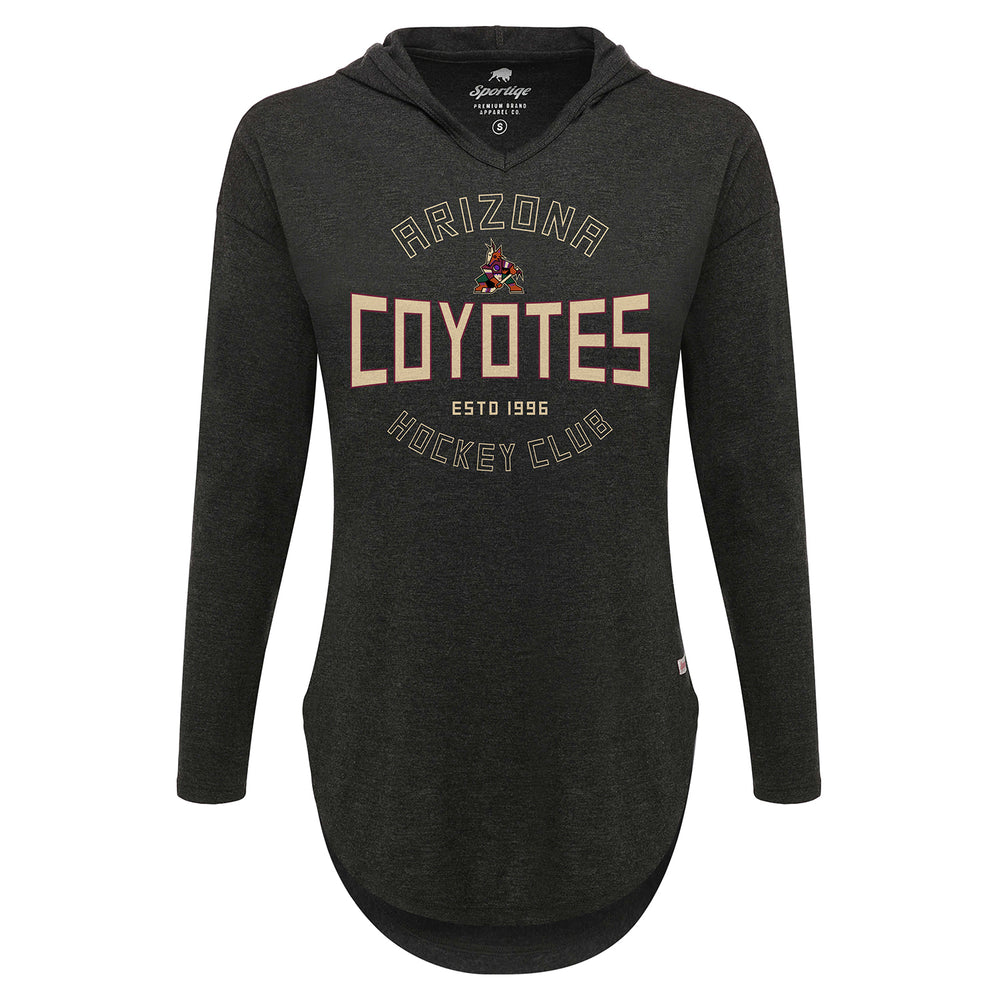 NHL Women's Arizona Coyotes Iconic Athena Black Lace-Up T-Shirt