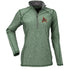 Ladies Antigua Coyotes Tempo 1/4 Zip Pullover in Green - Front View