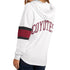GIII Coyotes Ladies Game Plan Pullover Hood In White - Back View On Model
