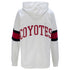 GIII Coyotes Ladies Game Plan Pullover Hood In White, Red & Black - Back View