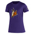 Ladies adidas Coyotes Reverse Retro T-Shirt in Purple - Front View