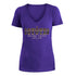 Ladies New Era Kachina V-neck T-shirt in Purple - Front View