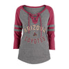 Ladies Arizona Coyotes New Era 3/4 Sleeve Lace-Up Raglan T-Shirt