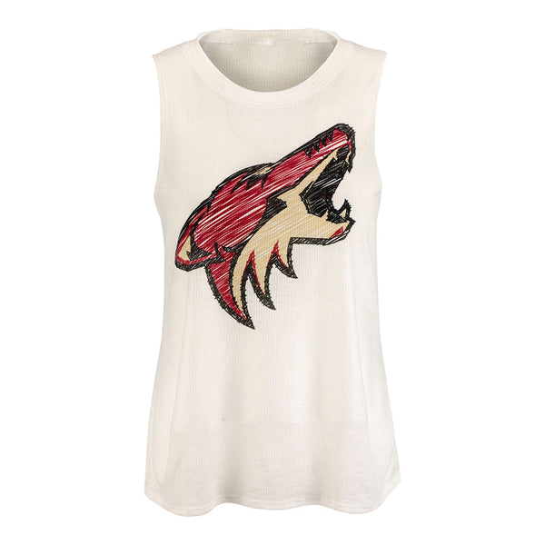Arizona Coyotes Concepts Sport Women's Gable Knit Tank Top in White - Front View