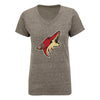 Ladies Arizona Coyotes Fanatics Distressed Team Logo T-Shirt