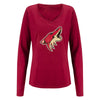 Ladies Arizona Coyotes Fanatics Primary Logo V-Neck Long Sleeve T-Shirt