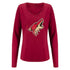 Arizona Coyotes Ladies Primary Team Logo V-Neck T-Shirt in Red - Front View