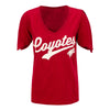 Arizona Coyotes Ladies NHL GIII First String T-Shirt in Red - Front View