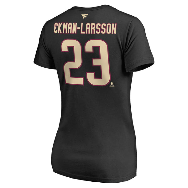 Arizona Coyotes Ladies NHL Number and Name T-Shirt in Black - Back View