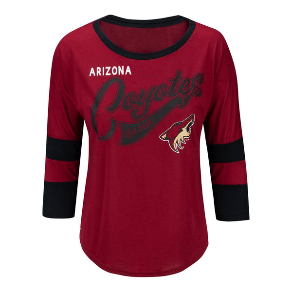 Arizona Coyotes Ladies GIII Sport Game Long Sleeve T-Shirt In Red - Front View