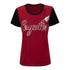 Arizona Coyotes Ladies GIII Sport Trophy T-Shirt In Red & Black - Front View