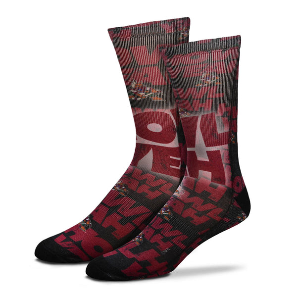 Arizona Coyotes Howl Yeah Socks in Black and Red - Left View