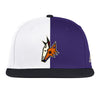 Arizona Coyotes Adidas Reverse Retro Snapback Hat in Purple, Black, and White - Front View