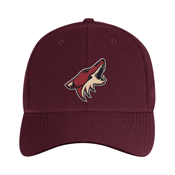 Arizona Coyotes Adidas Coaches Flex Hat in Burgundy - Front View